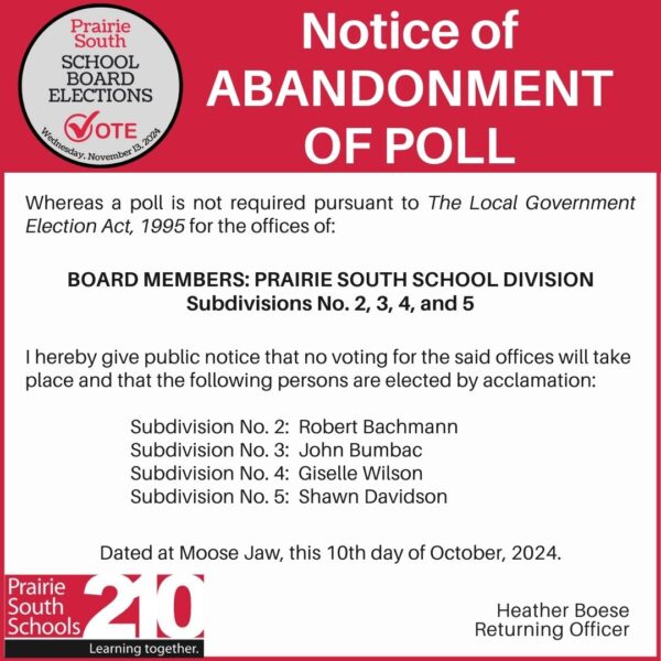 Notice of Abandonment of Poll 2024